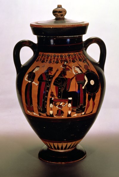 Strychowa amfora czarnofigurowa przedstawiająca Narodziny Ateny (ceramika) autorstwa Greek